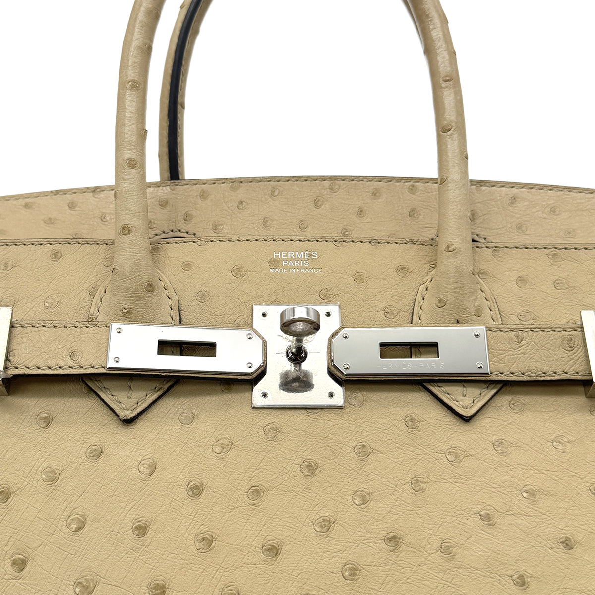 HERMES BIRKIN 30 PARCHEMIN OSTRICH HAND BAG X SHW 90283596