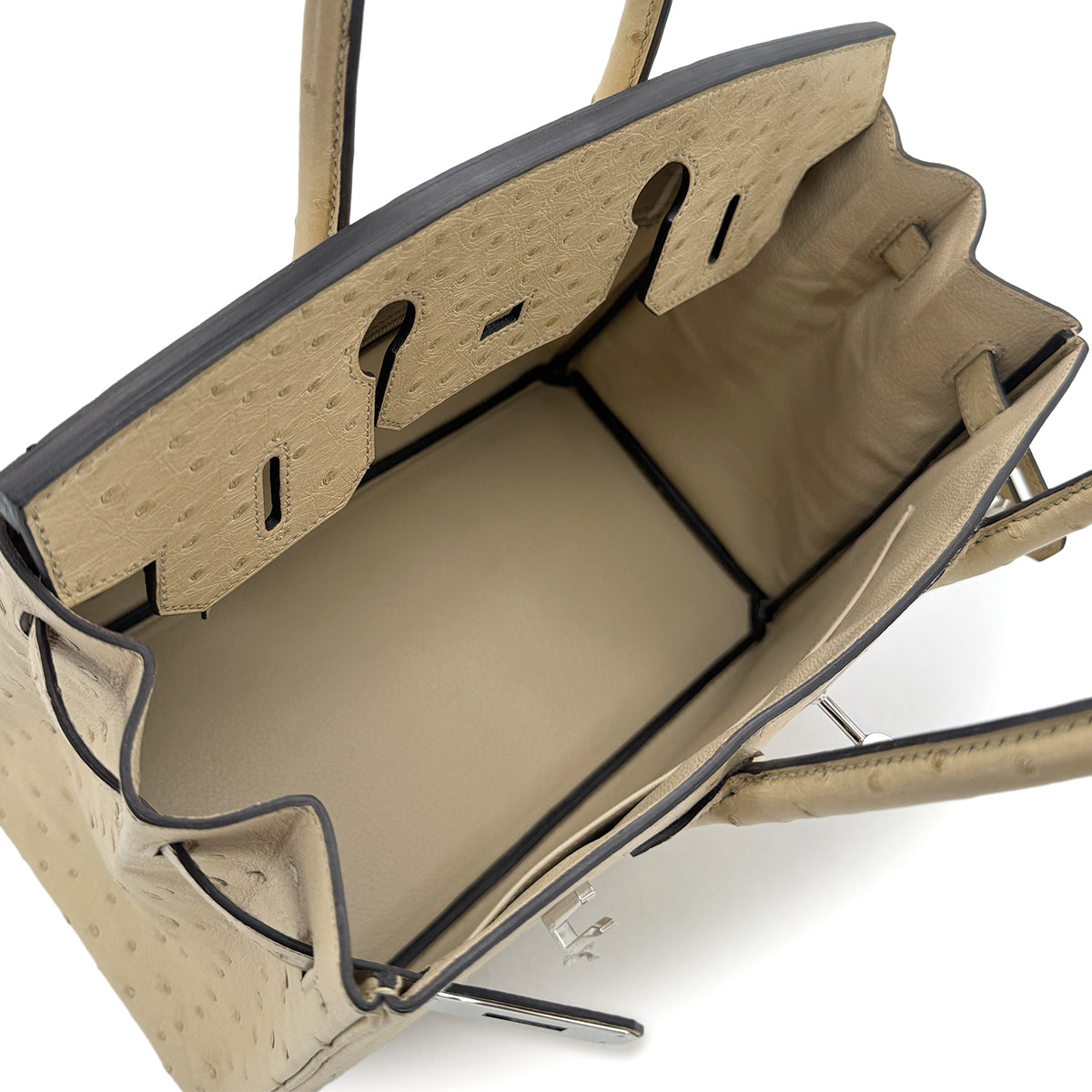 HERMES BIRKIN 30 PARCHEMIN OSTRICH HAND BAG X SHW 90283596