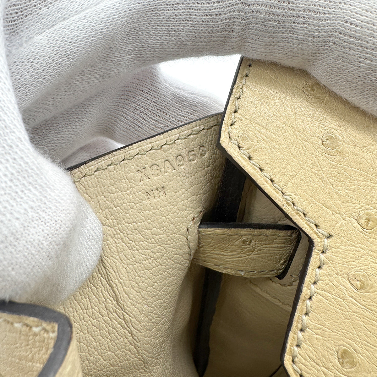 HERMES BIRKIN 30 PARCHEMIN OSTRICH HAND BAG X SHW 90283596