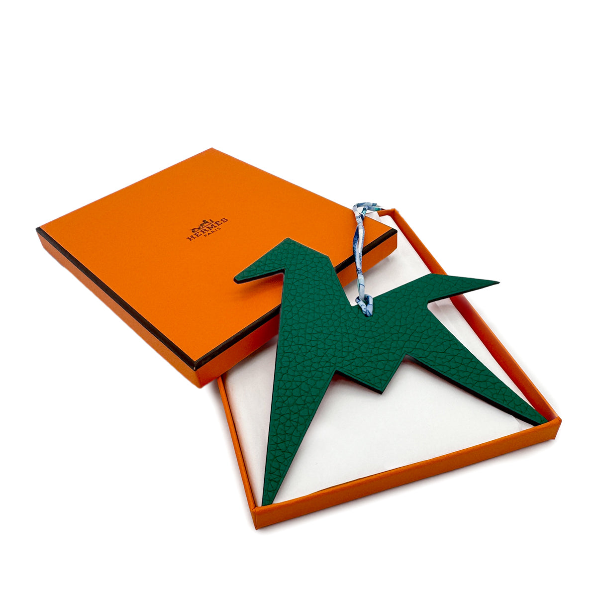 HERMES BAG CHARM PETIT H ORIGAMI HORSE TAURILLON CLAMENCE VERT VERTIGO 90283599
