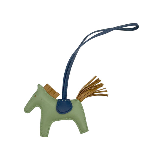 HERMES BAG CHARM RODEO PEGASUS PM VERT CRIQUET BLEU DE MALTE SESAMI AGNEAU MILO Y 90283603