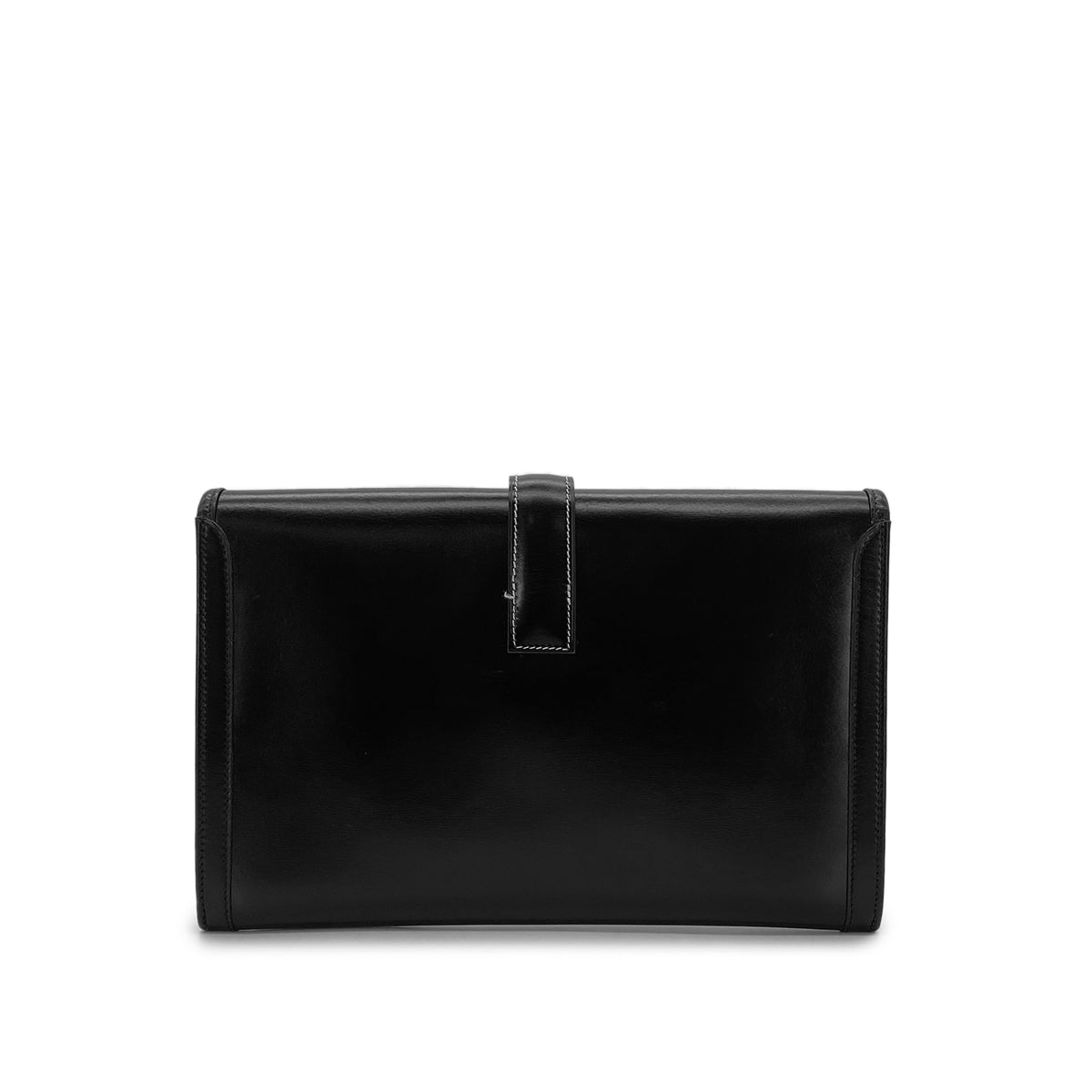 HERMES JIGE PM BLACK BOXCALF CLUTCH BAG 〇R 90283607