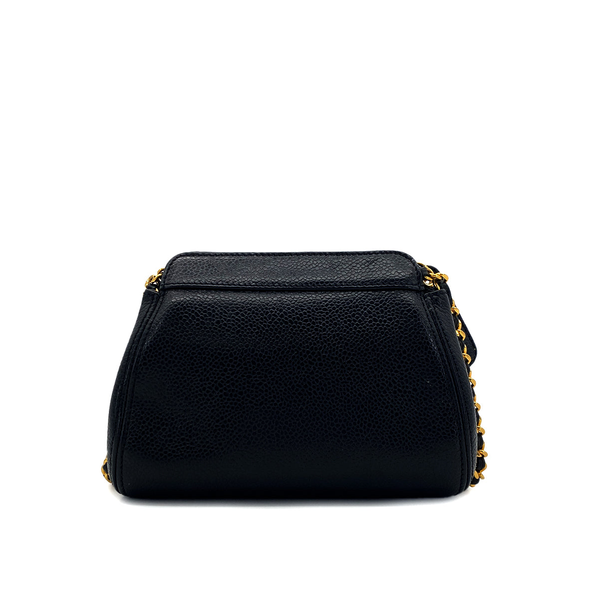 CHANEL VINTAGE COCOMARK MINI CHAIN SHOLDER BAG BLACK CAVIR SKIN 90283609