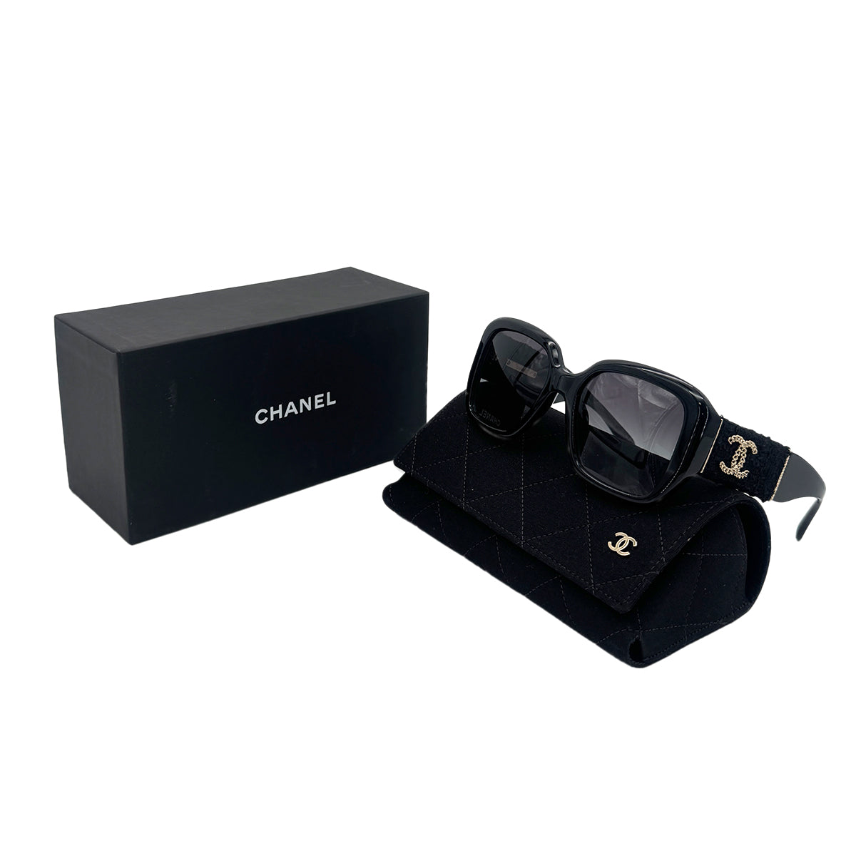 CHANEL VINTAGE SUNGLASSES COCOMARK BLACK EYEWEAR 90283613