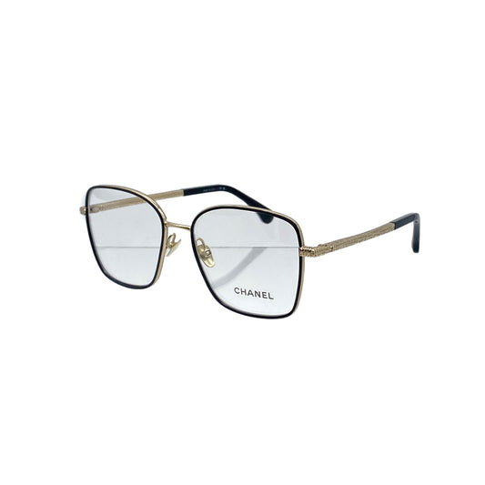 CHANEL GLASSES LOGO BLACK GOLD EYEWEAR 90283615