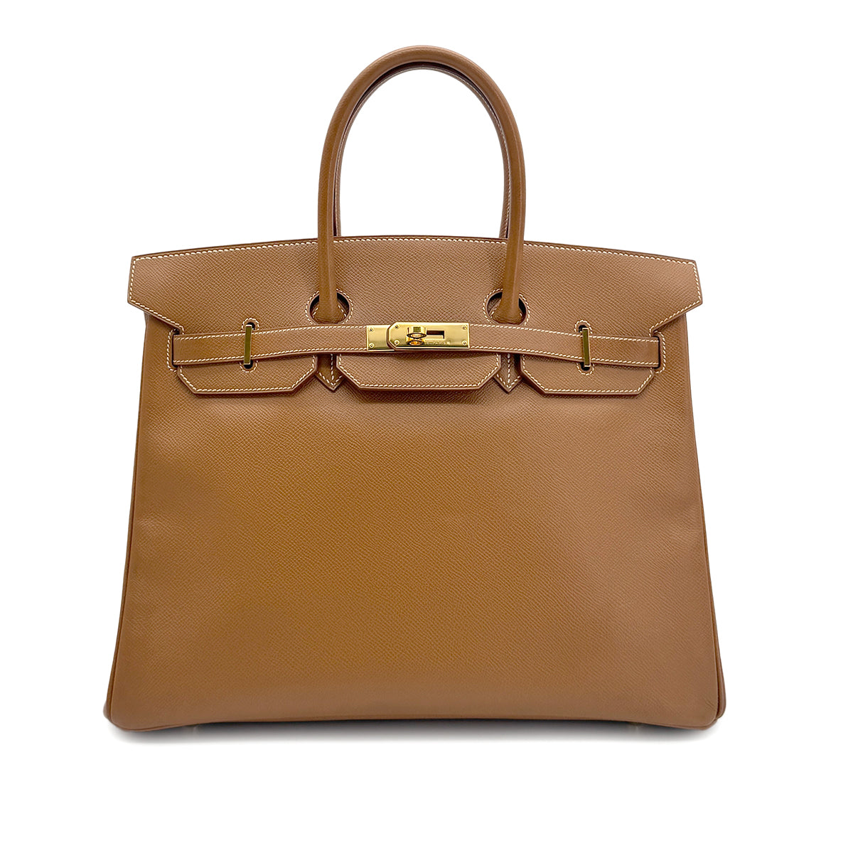 HERMES BIRKIN 35 GOLD COURCHEVEL HAND BAG □A GHW 90283620