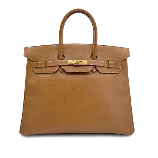 HERMES BIRKIN 35 GOLD COURCHEVEL HAND BAG □A GHW 90283620