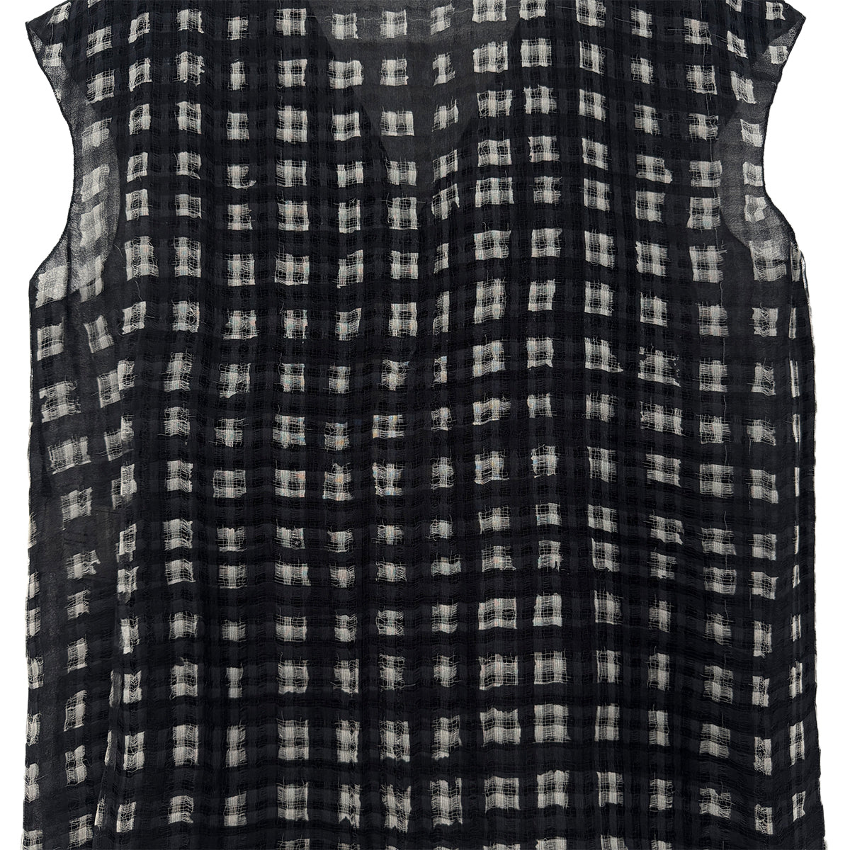 CHANEL VINTAGE COCO BUTTON CHECK BLOUSE BLACK SILK 38 P40 RTW 90283628