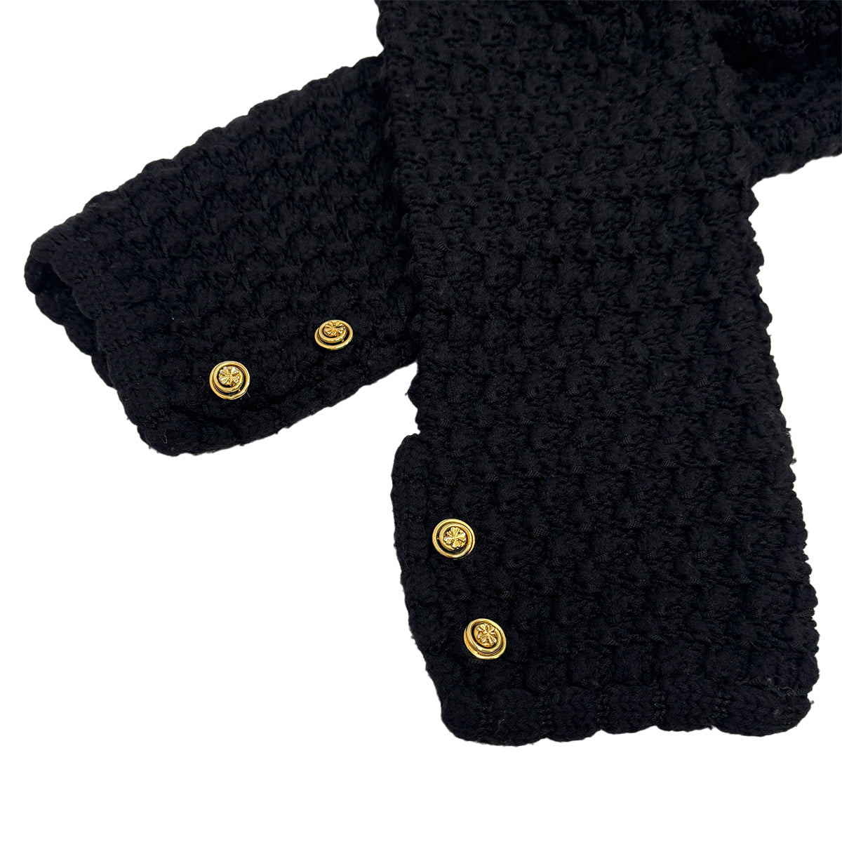 CHANEL VINTAGE CLOVER BUTTON JACKET TWEED BLACK RTW 90283629