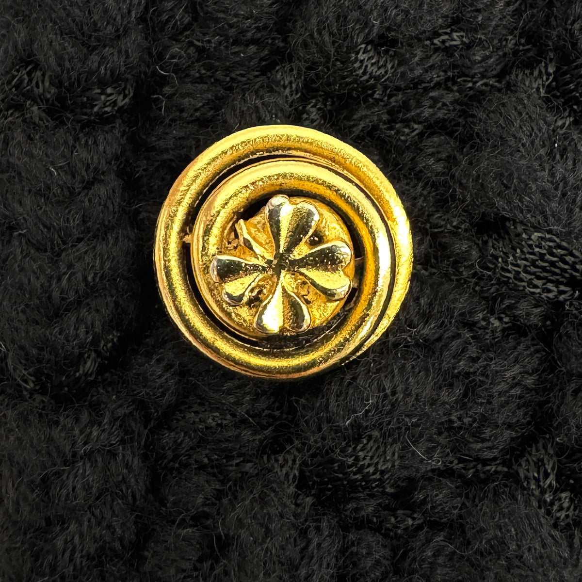 CHANEL VINTAGE CLOVER BUTTON JACKET TWEED BLACK RTW 90283629