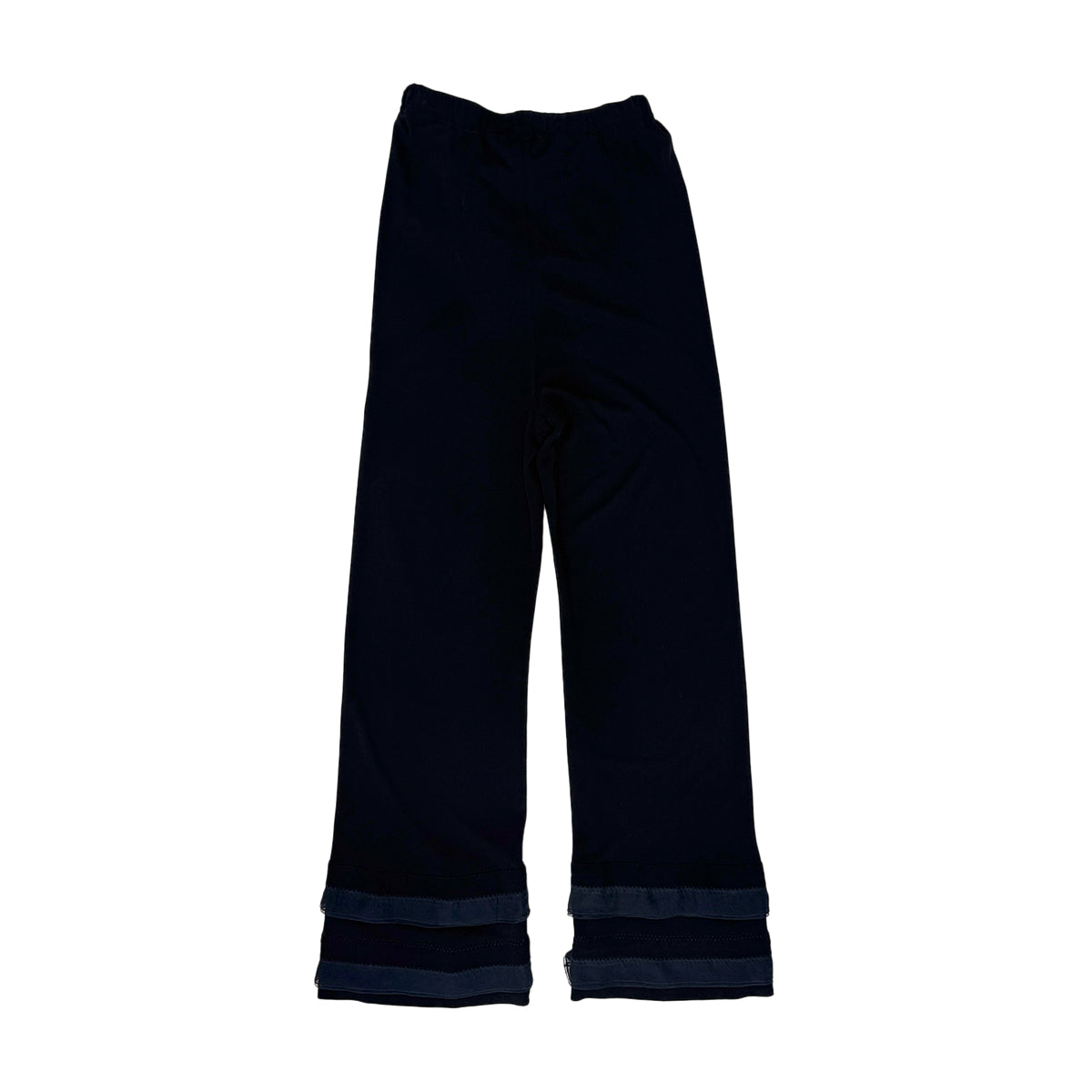 CHANEL FRILLS PANTS BLACK RAYON 38 02P RTW 90283631