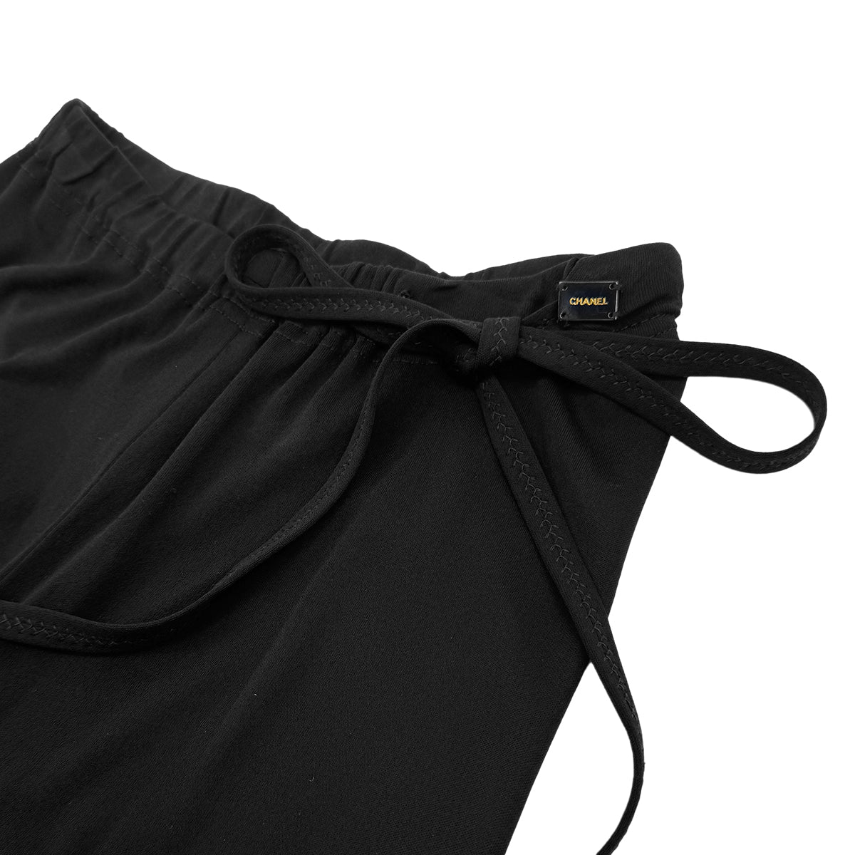 CHANEL FRILLS PANTS BLACK RAYON 38 02P RTW 90283631