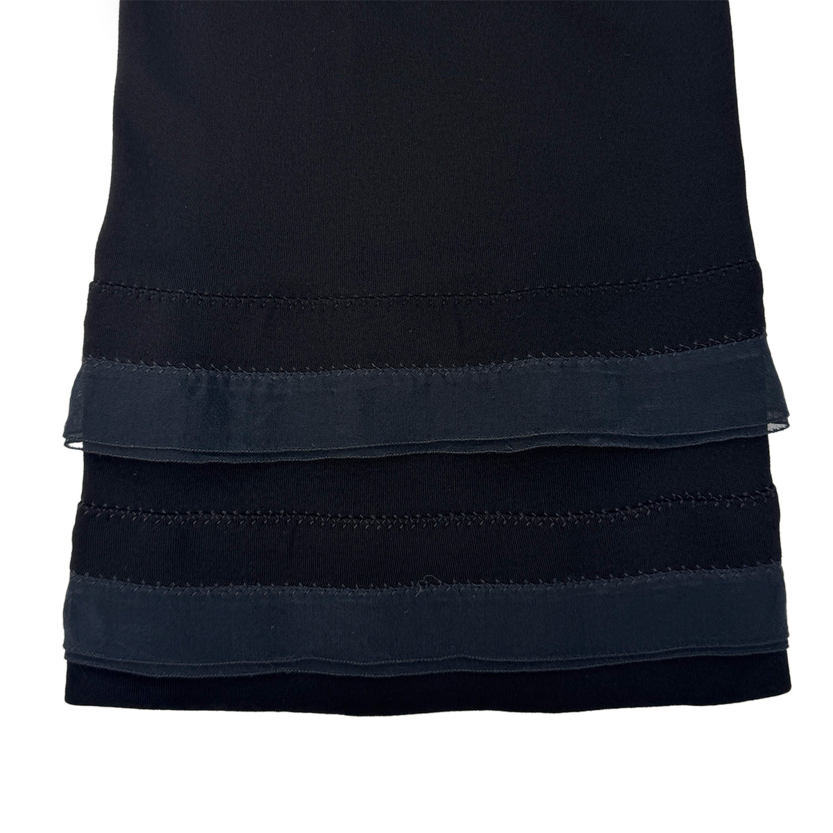CHANEL FRILLS PANTS BLACK RAYON 38 02P RTW 90283631