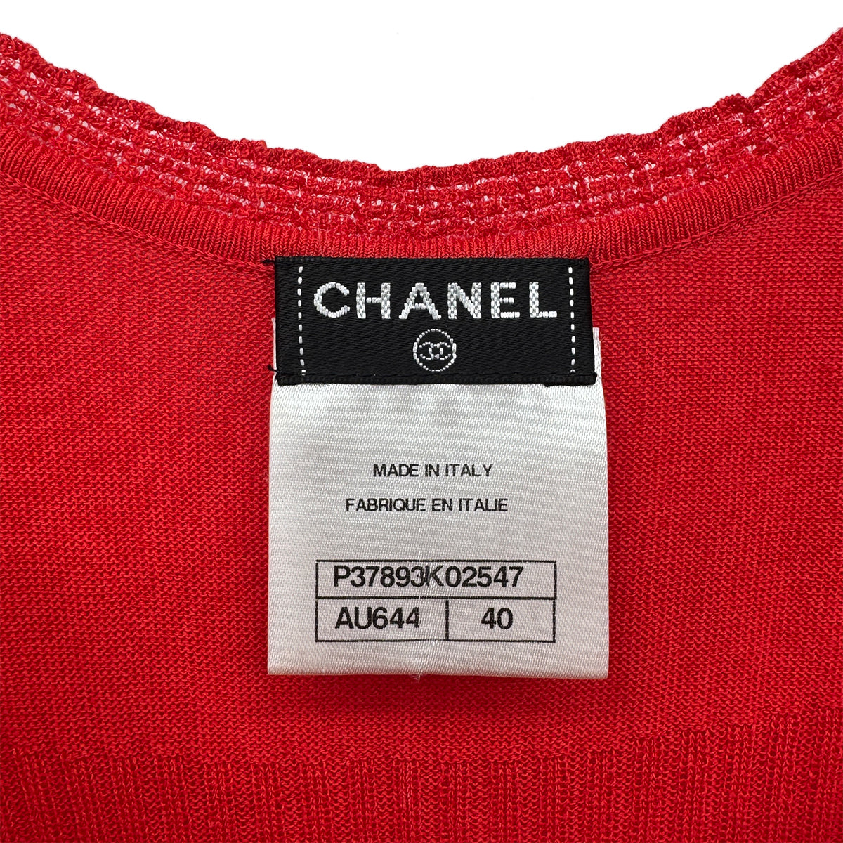 CHANEL VINTAGE COCO MARK LION BUTTON DRESS RED COTTON 40 P37 RTW 90283641