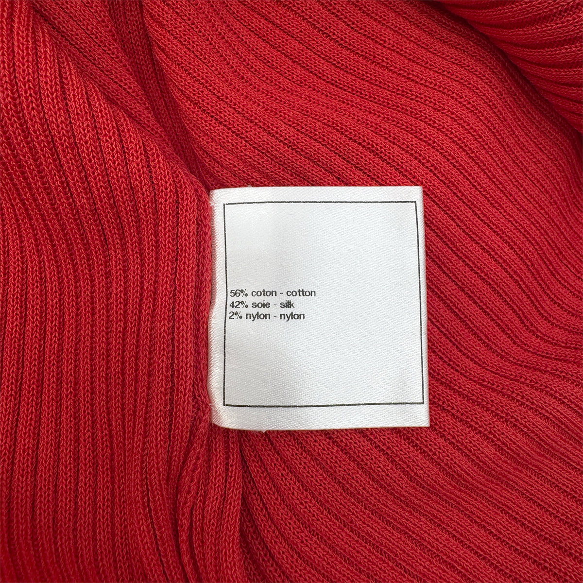 CHANEL VINTAGE COCO MARK LION BUTTON DRESS RED COTTON 40 P37 RTW 90283641