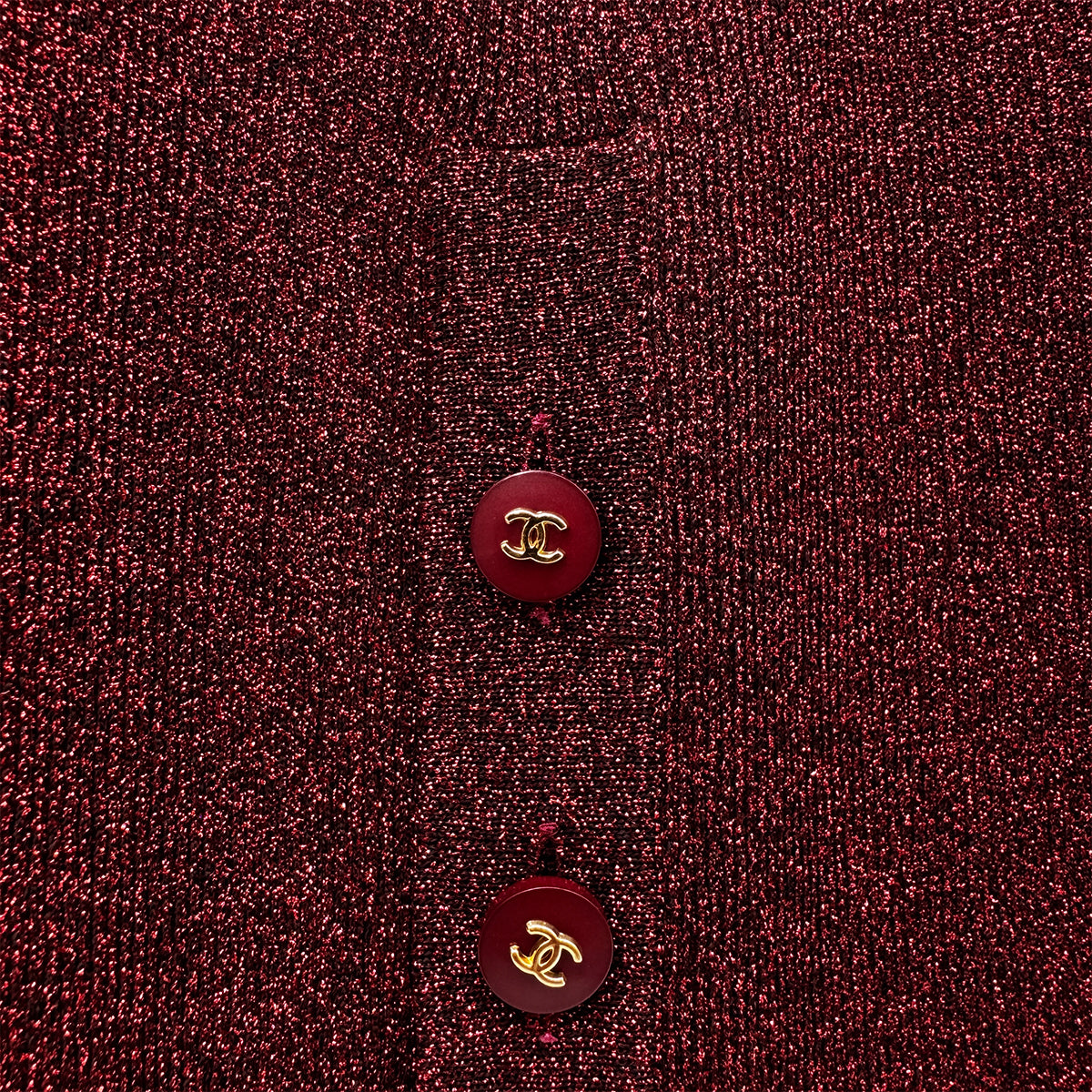 CHANEL VINTAGE COCO BUTTON LONG DRESS RED 40 96A RTW 90283644