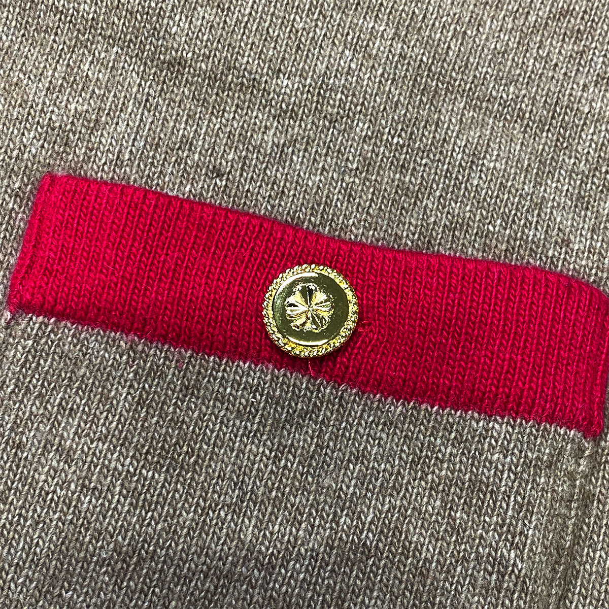 CHANEL VINTAGE COCOMARK COLOR BLOCK KNIT GOLD BOTTON BEIGE PINK RTW 90283646