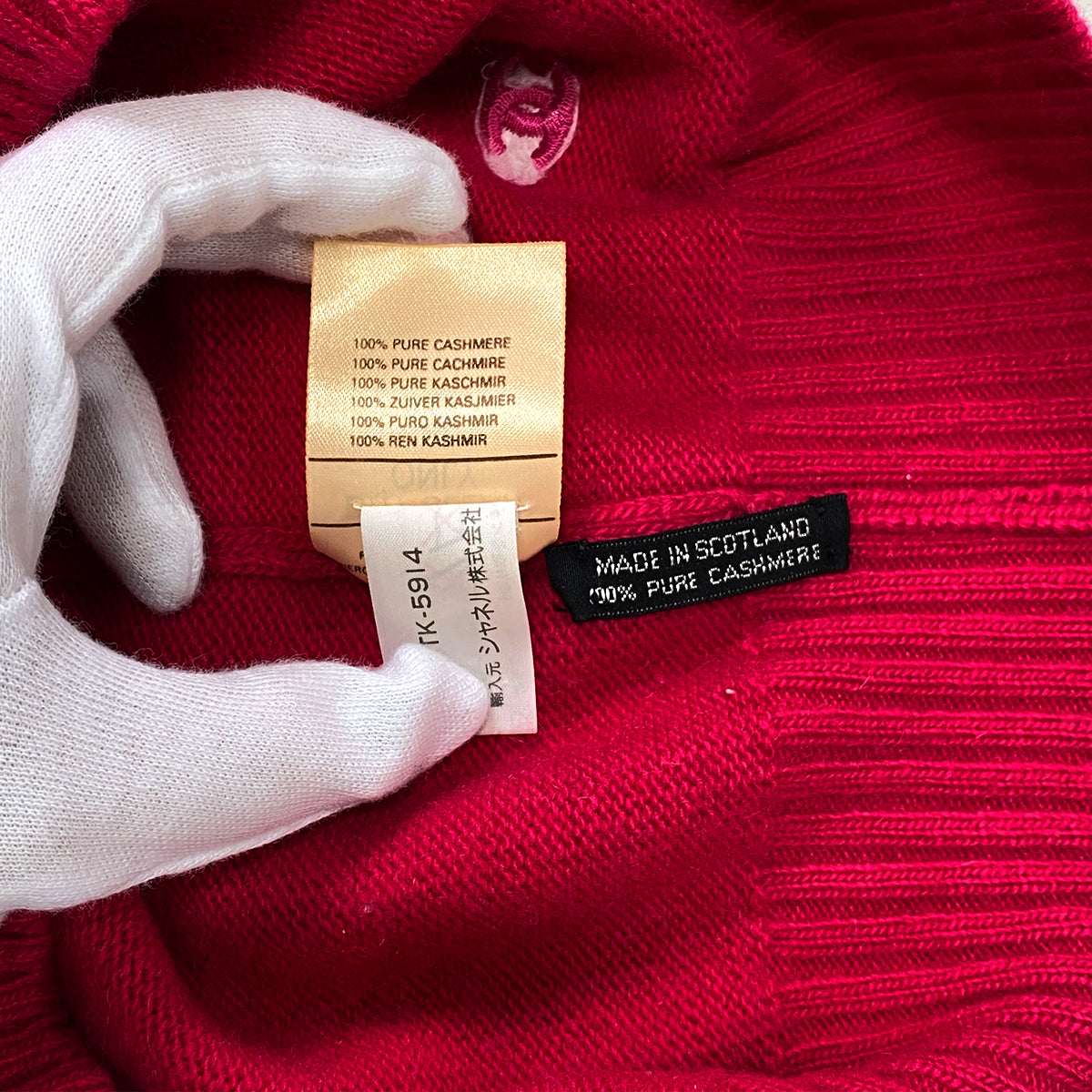 CHANEL VINTAGE COCOMARK COLOR BLOCK KNIT GOLD BOTTON BEIGE PINK RTW 90283646