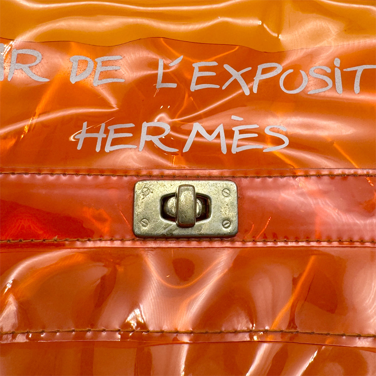 HERMES VINYL KELLY SOUVENIRDEL' EXPOSITION 1997 ORANGE HAND BAG 90283900