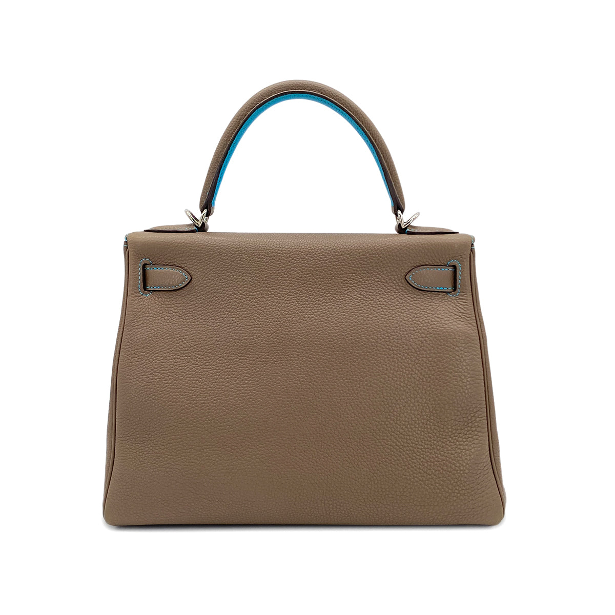 HERMES KELLY 28 RETOURNE ETOUPE BLEU AZTEQUE TOGO HAND SHOULDER BAG □N SHW 90283901