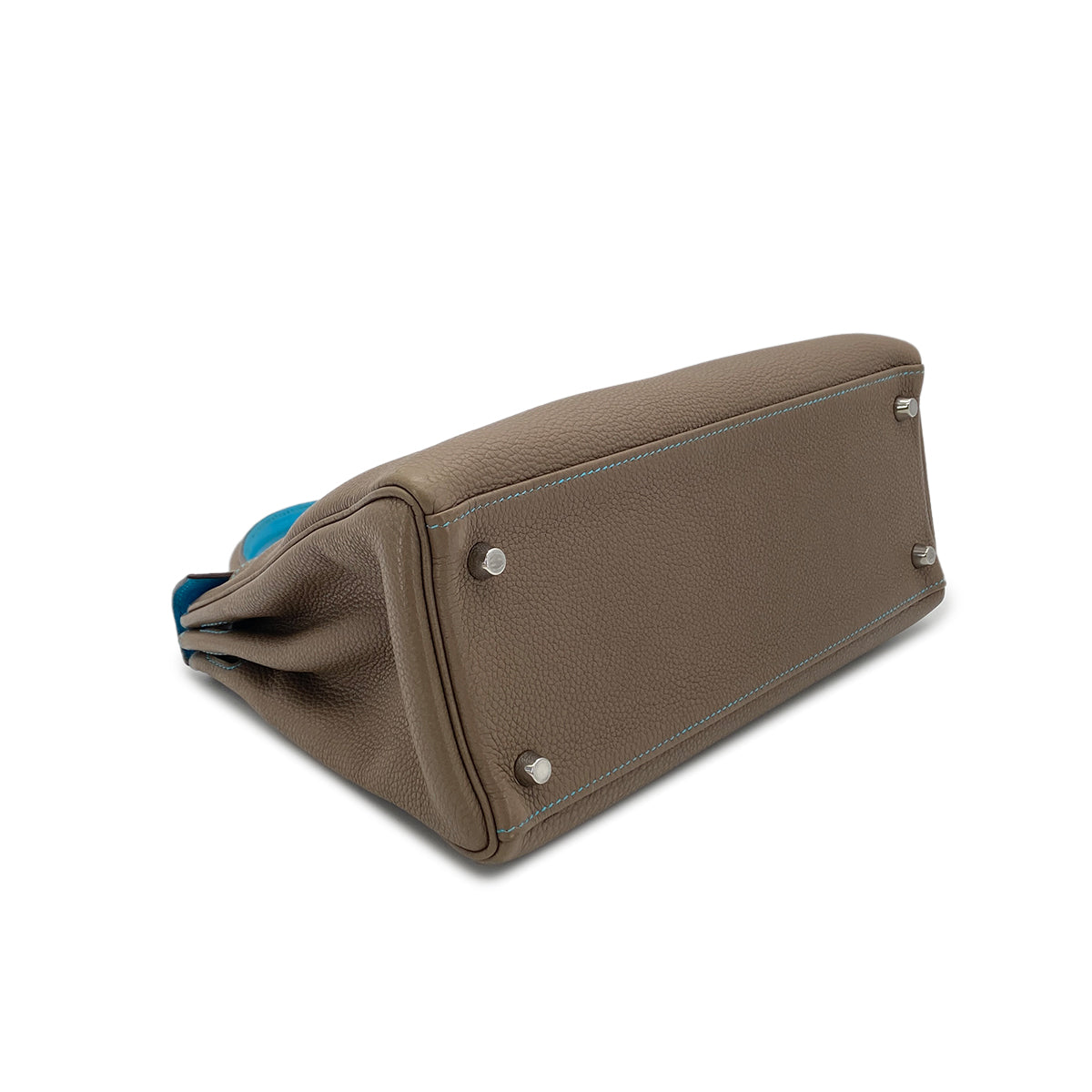 HERMES KELLY 28 RETOURNE ETOUPE BLEU AZTEQUE TOGO HAND SHOULDER BAG □N SHW 90283901