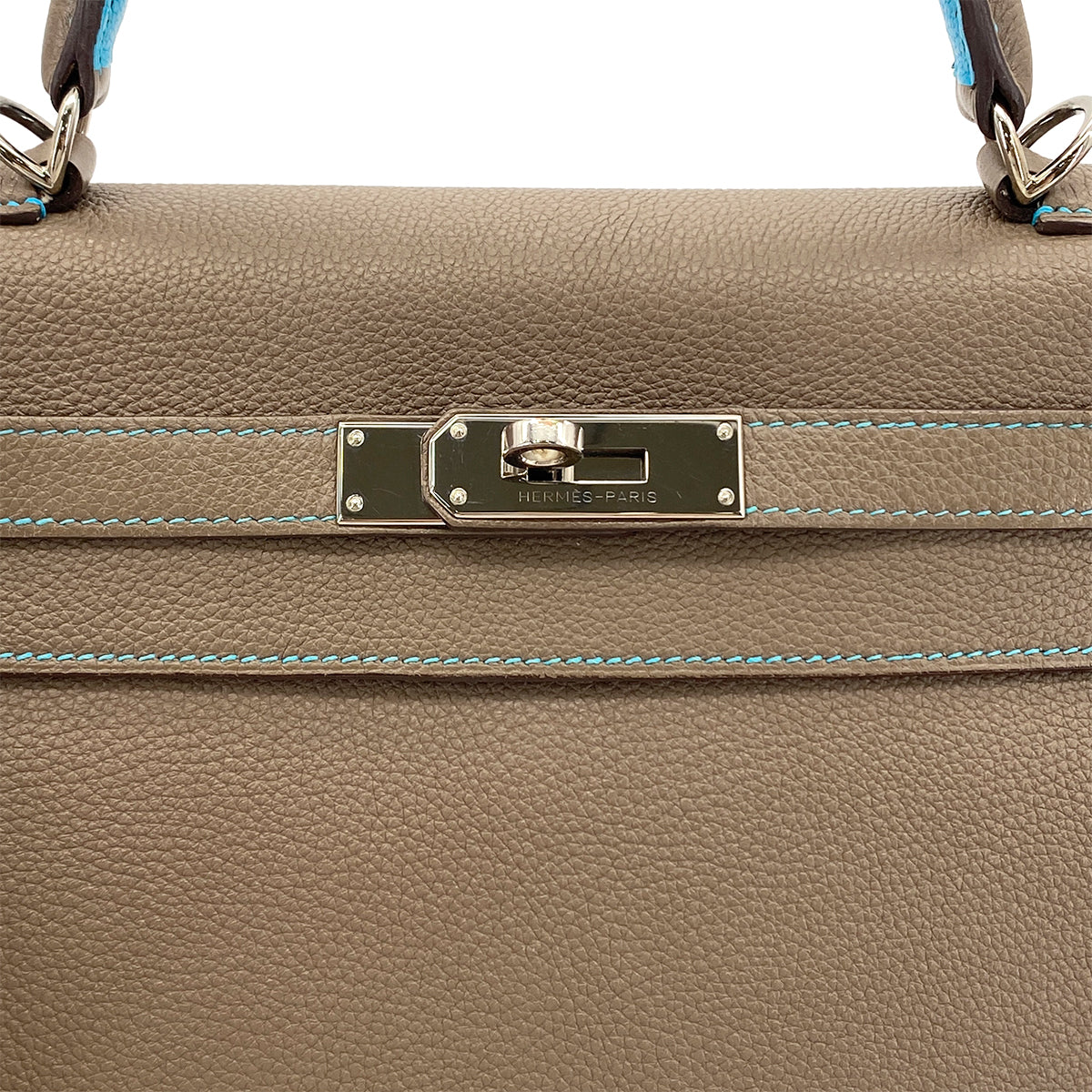 HERMES KELLY 28 RETOURNE ETOUPE BLEU AZTEQUE TOGO HAND SHOULDER BAG □N SHW 90283901