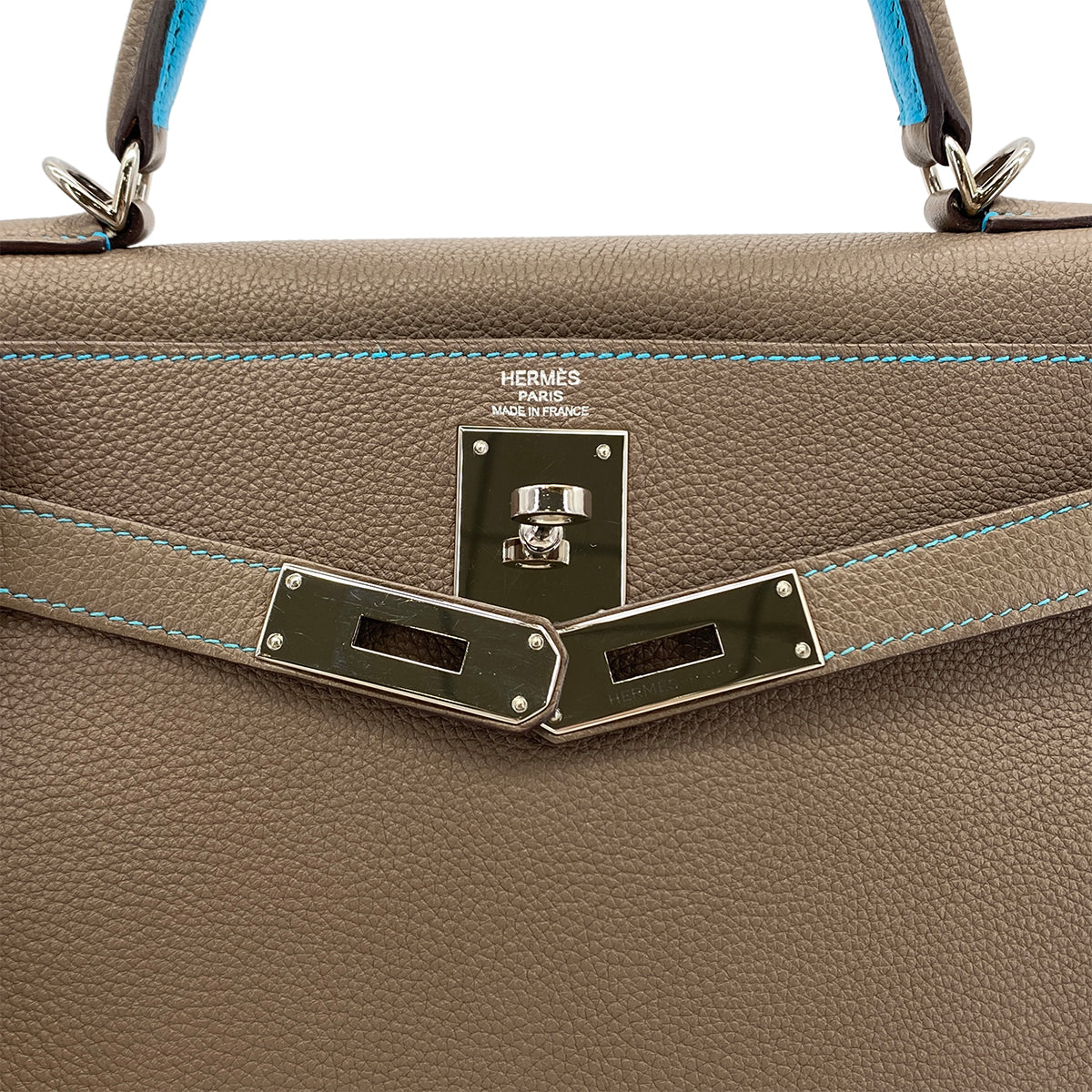 HERMES KELLY 28 RETOURNE ETOUPE BLEU AZTEQUE TOGO HAND SHOULDER BAG □N SHW 90283901