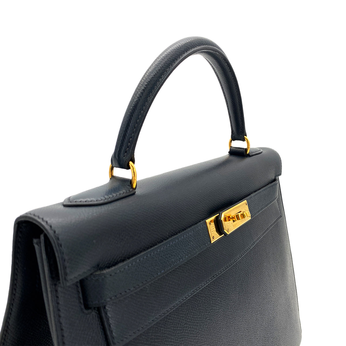 HERMES KELLY 32 SELLIER BLUE DE PRUSSE COUCHEVEL HAND SHOULDER BAG □A GHW 90283903