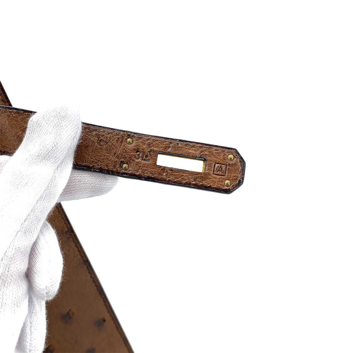 HERMES KELLY 28 SELLIER ETRUSQUE OSTRICH HAND SHOULDER BAG □A GHW 90283904