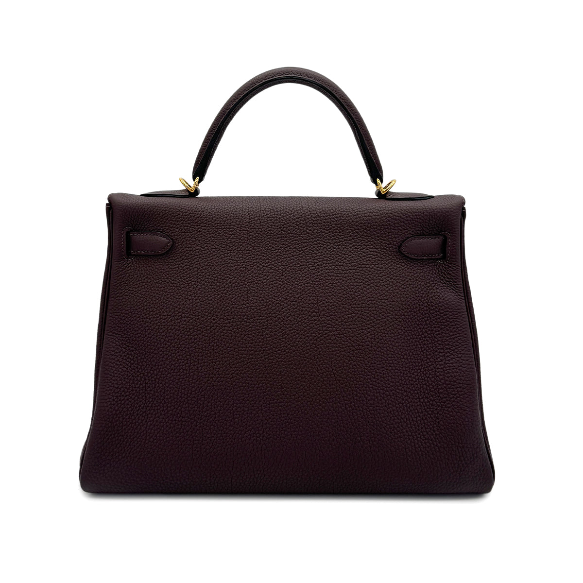 HERMES KELLY 32 RETOURNE CHOCOLAT TOGO HAND SHOULDER BAG D GHW 90283905