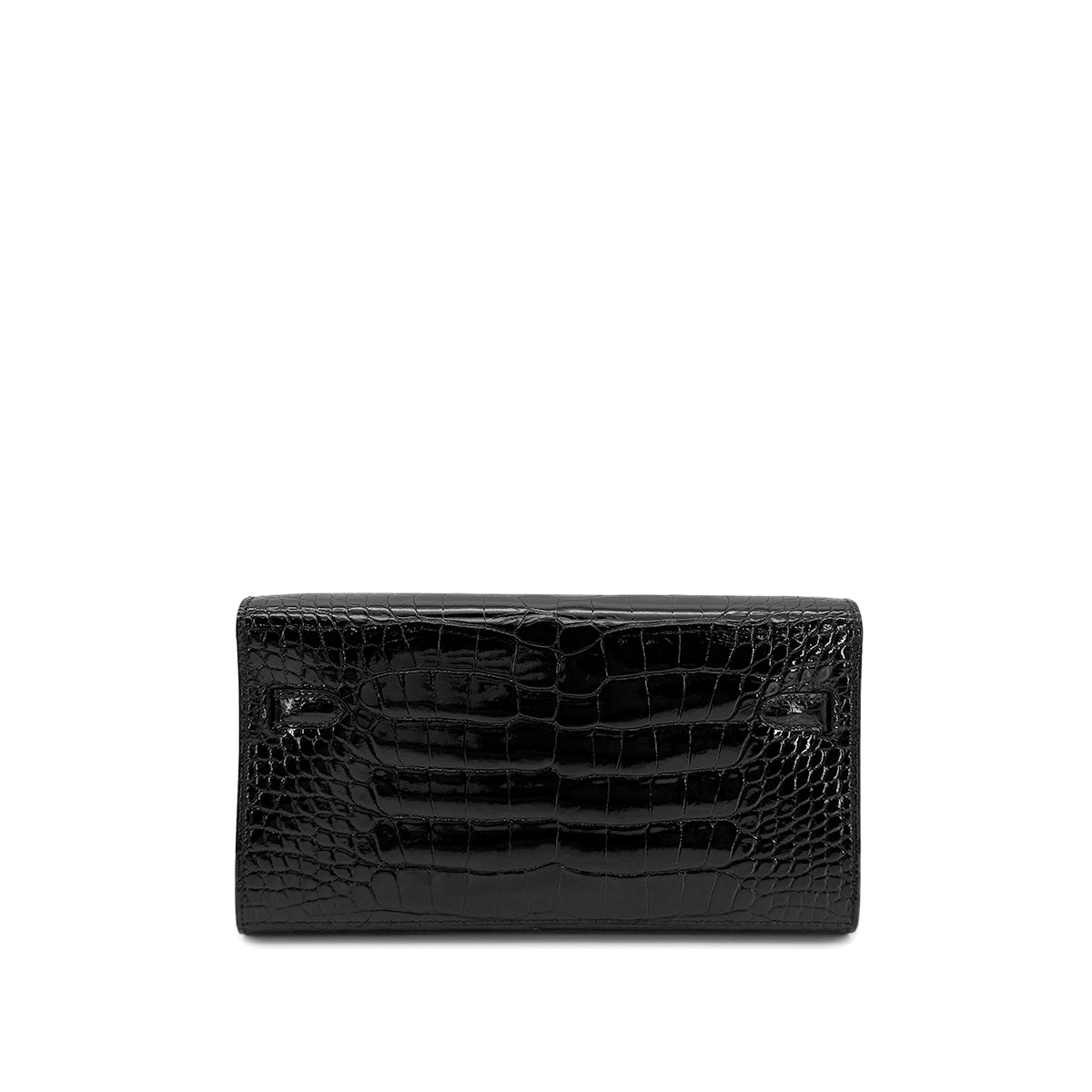 HERMES KELLY WALLET TO GO BLACK ALLIGATOR WALLET SHOULDER BAG U SHW 90283910