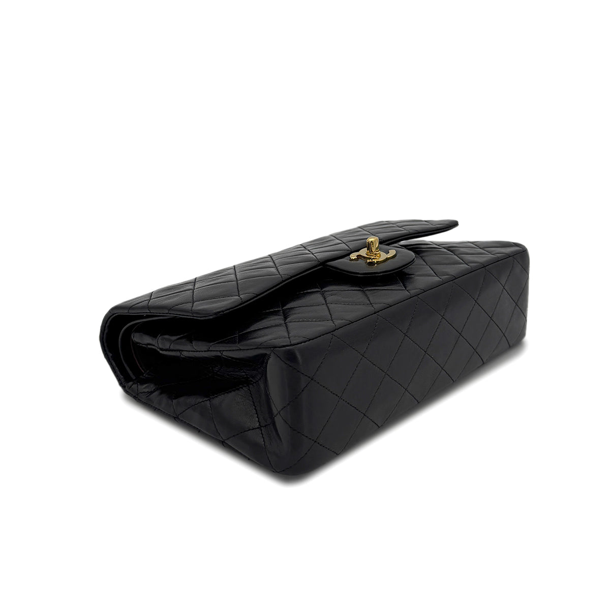 CHANEL VINTAGE CLASSIC FLAP MEDIUM CHAIN SHOULDER BAG BLACK LAMB SKIN 90283913