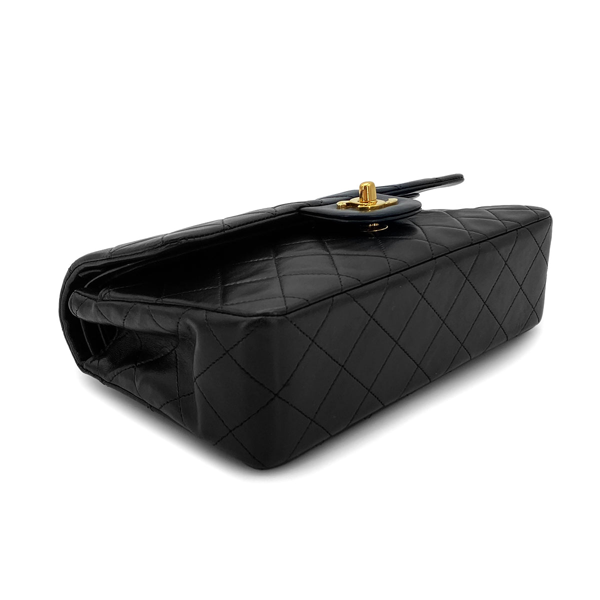 CHANEL VINTAGE CLASSIC FLAP SMALL CHAIN SHOULDER BAG BLACK LAMB SKIN 90283914