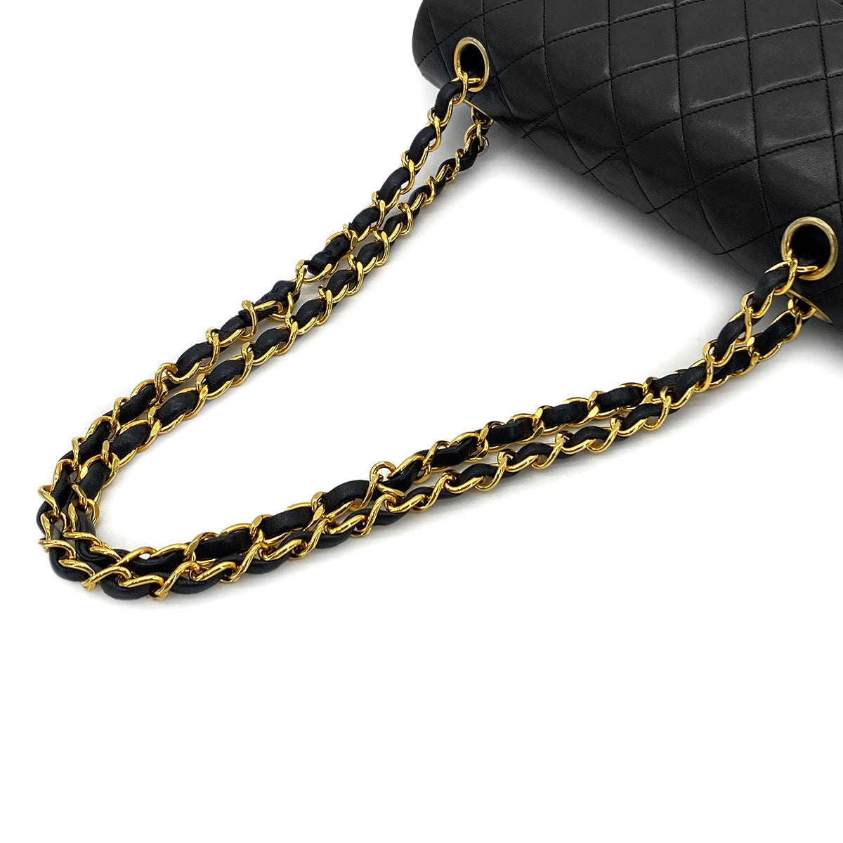 CHANEL VINTAGE CLASSIC FLAP SMALL CHAIN SHOULDER BAG BLACK LAMB SKIN 90283914