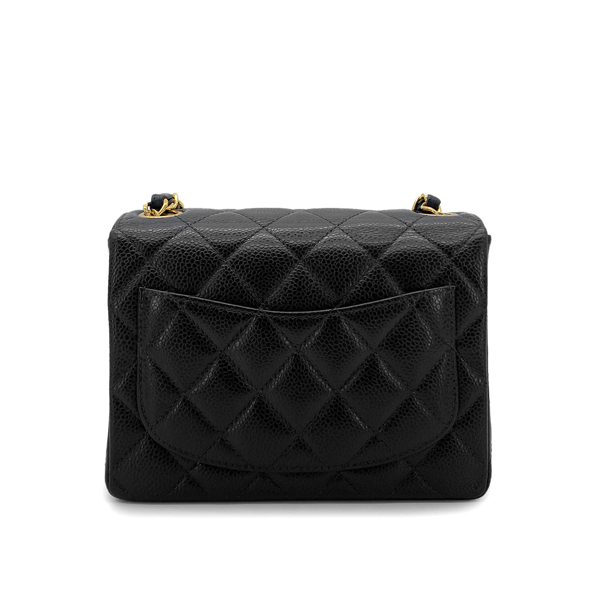 CHANEL VINTAGE MINI MATELASSE CHAIN SHOULDER BAG BLACK CAVIAR SKIN 90283915