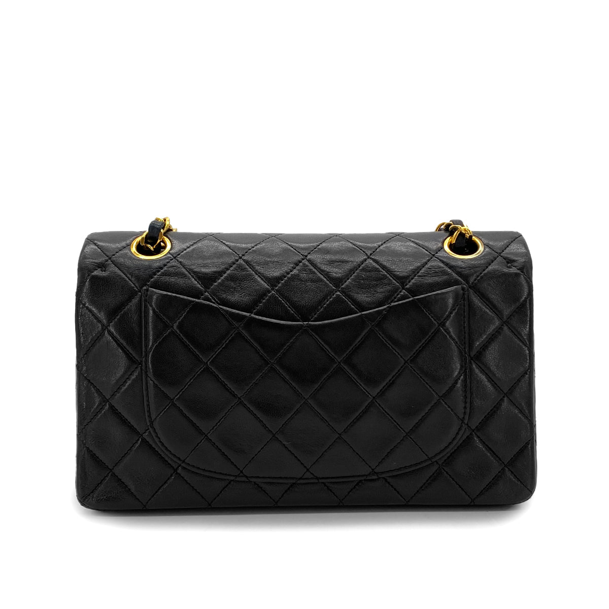 CHANEL VINTAGE CLASSIC FLAP SMALL CHAIN SHOULDER BAG BLACK LAMB SKIN 90283916