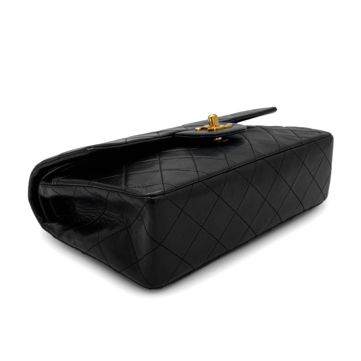 CHANEL VINTAGE CLASSIC FLAP SMALL CHAIN SHOULDER BAG BLACK LAMB SKIN 90283916