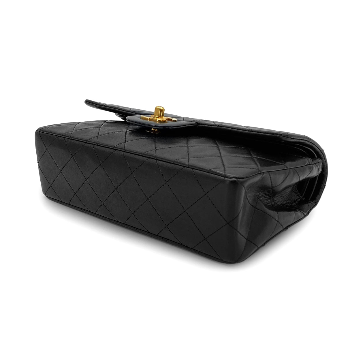 CHANEL VINTAGE CLASSIC FLAP SMALL CHAIN SHOULDER BAG BLACK LAMB SKIN 90283916