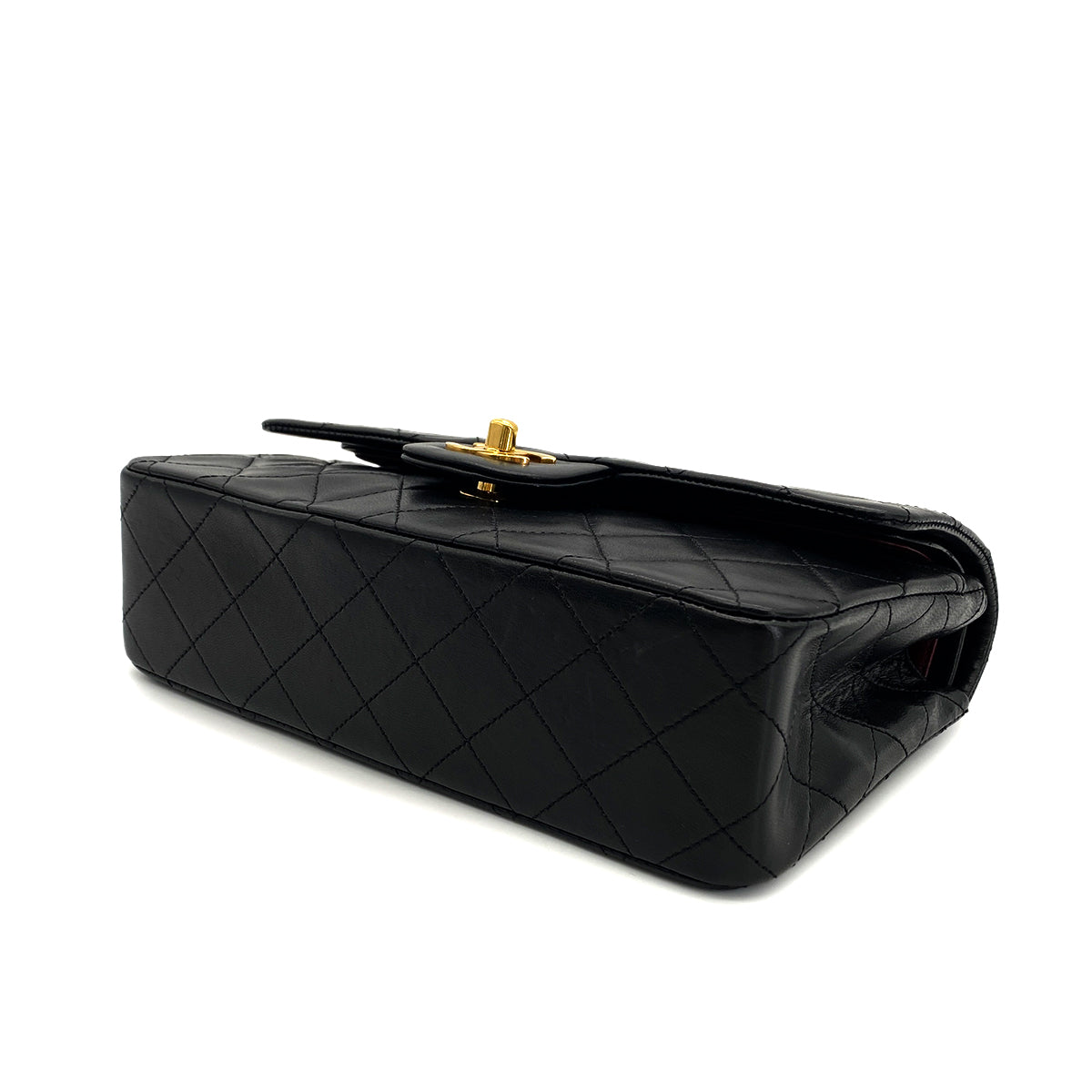 CHANEL VINTAGE CLASSIC FLAP SMALL CHAIN SHOULDER BAG BLACK LAMB SKIN 90283917
