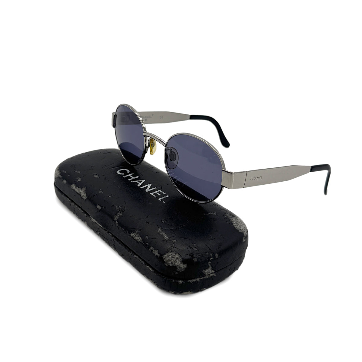 CHANEL VINTAGE SUNGLASSES LOGO SILVER EYEWEAR 90283939