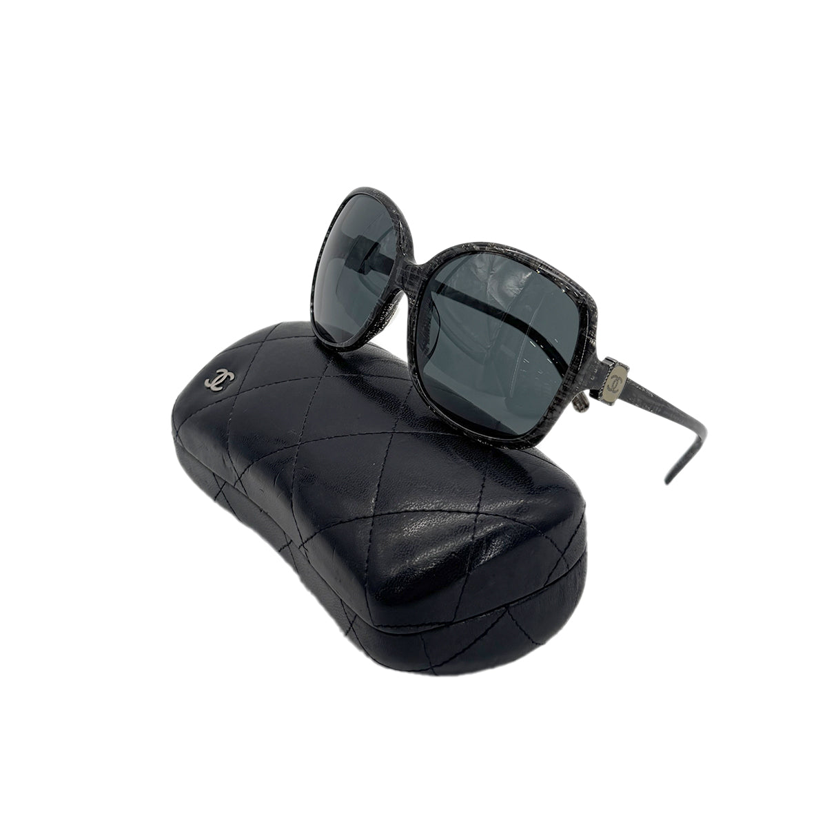 CHANEL VINTAGE SUNGLASSES COCOMARK GRAY SILVER EYEWEAR 90283941