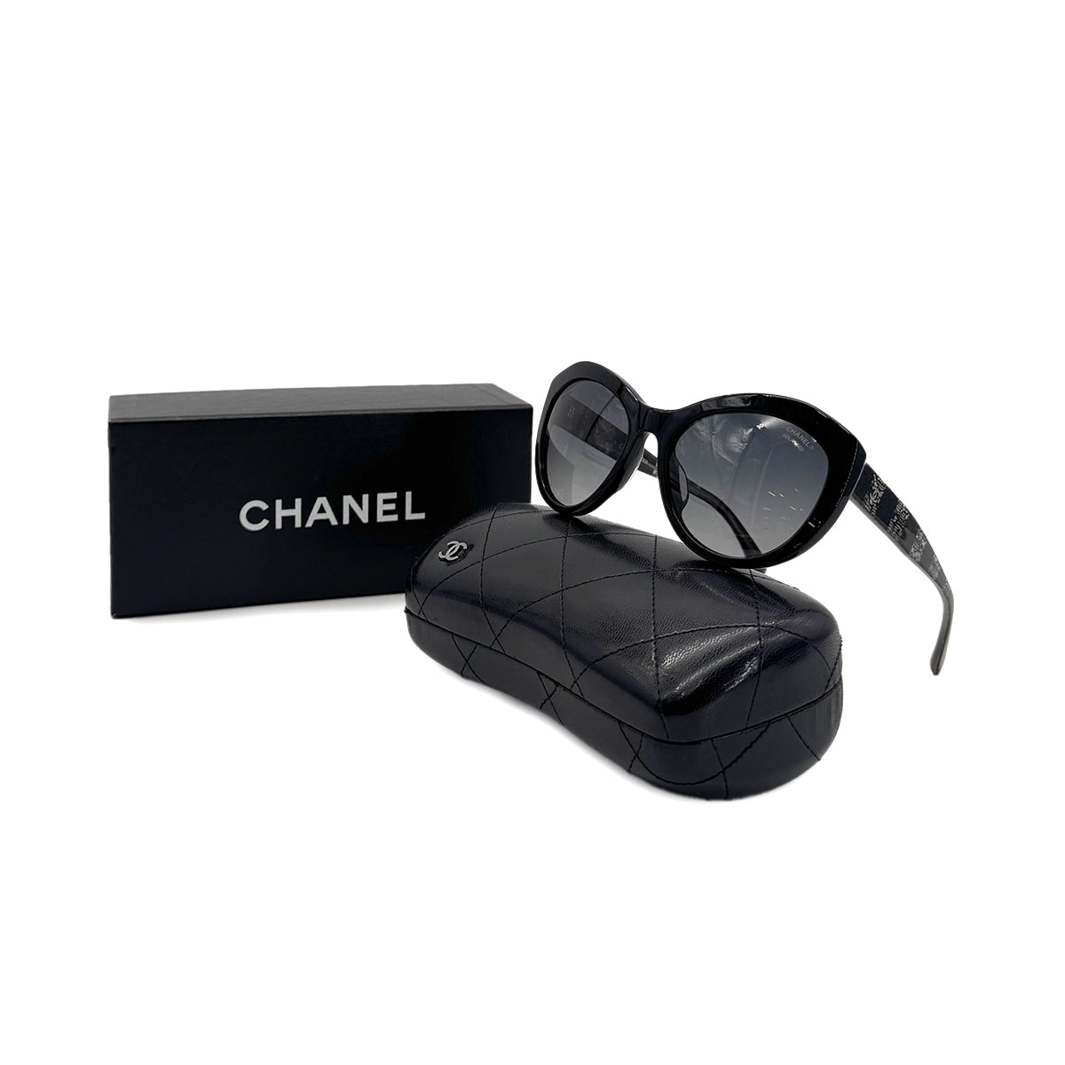 CHANEL VINTAGE SUNGLASSES COCOMARK BOARDER RACE BLACK EYEWEAR 90283942