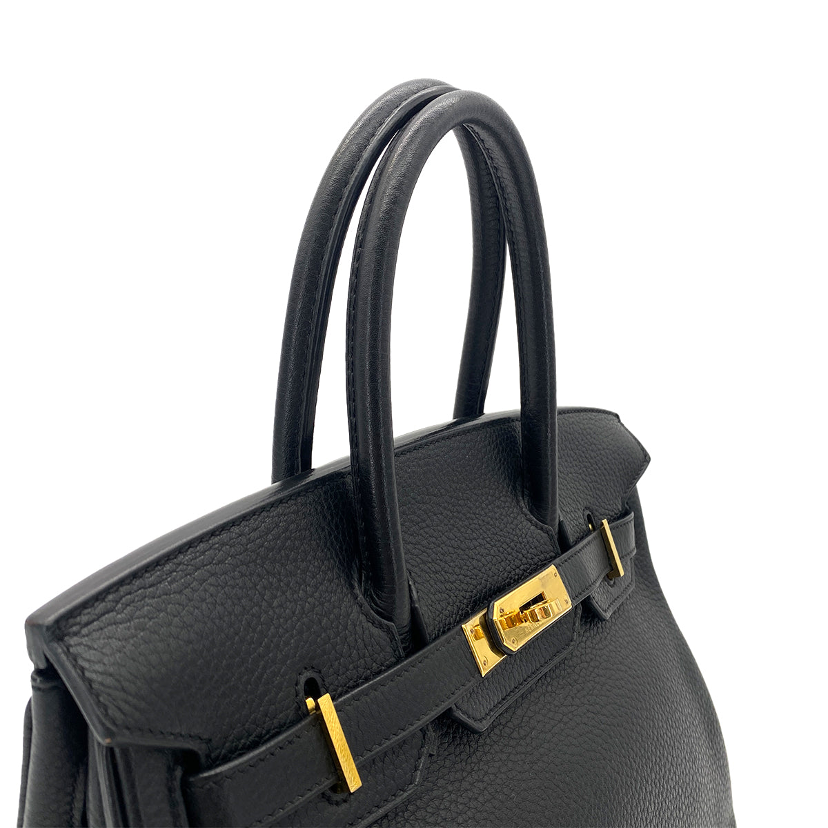 HERMES BIRKIN 30 BLACK TOGO HAND BAG □Q GHW 90283963
