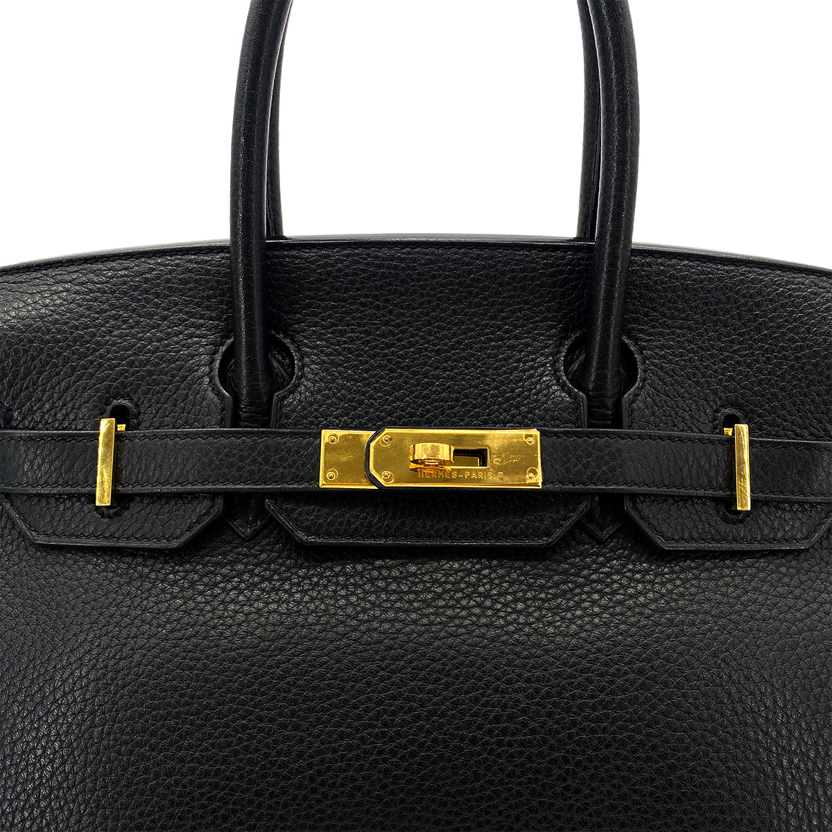 HERMES BIRKIN 30 BLACK TOGO HAND BAG □Q GHW 90283963
