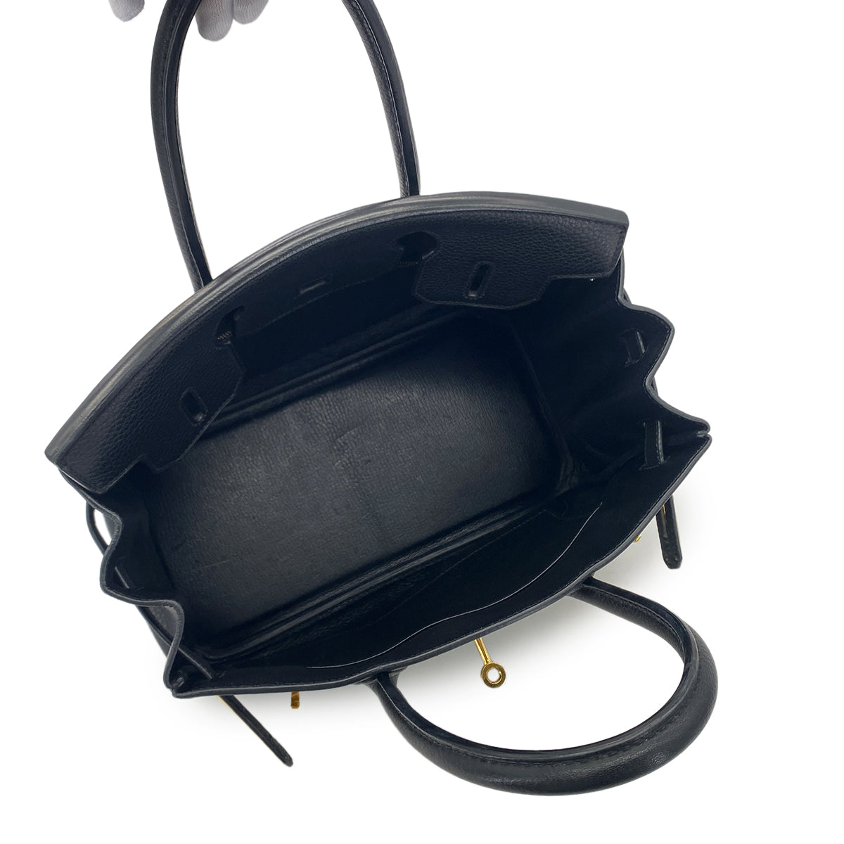 HERMES BIRKIN 30 BLACK TOGO HAND BAG □Q GHW 90283963