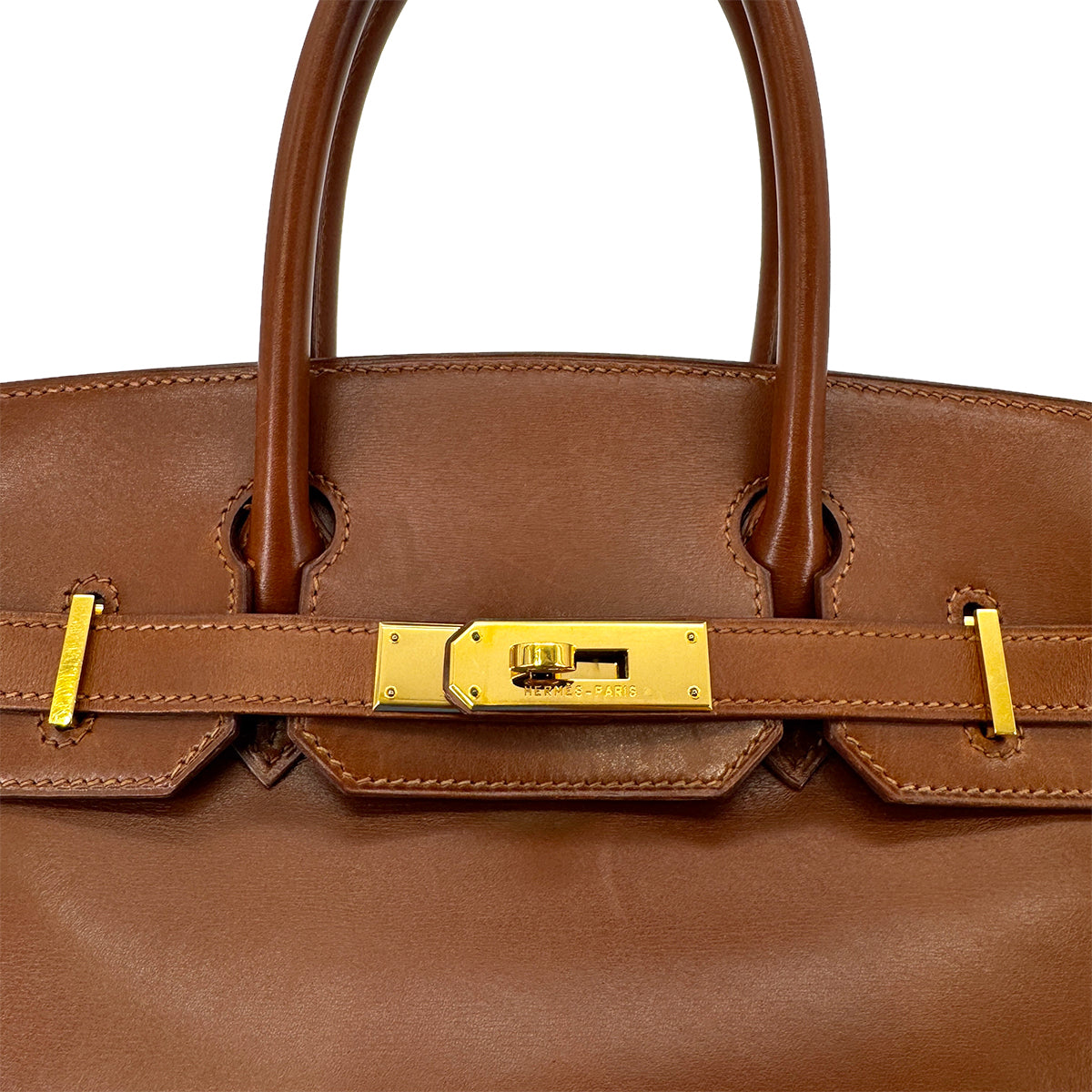 HERMES BIRKIN 30 NOISETTE BOX CALF HAND BAG □E GHW 90283965