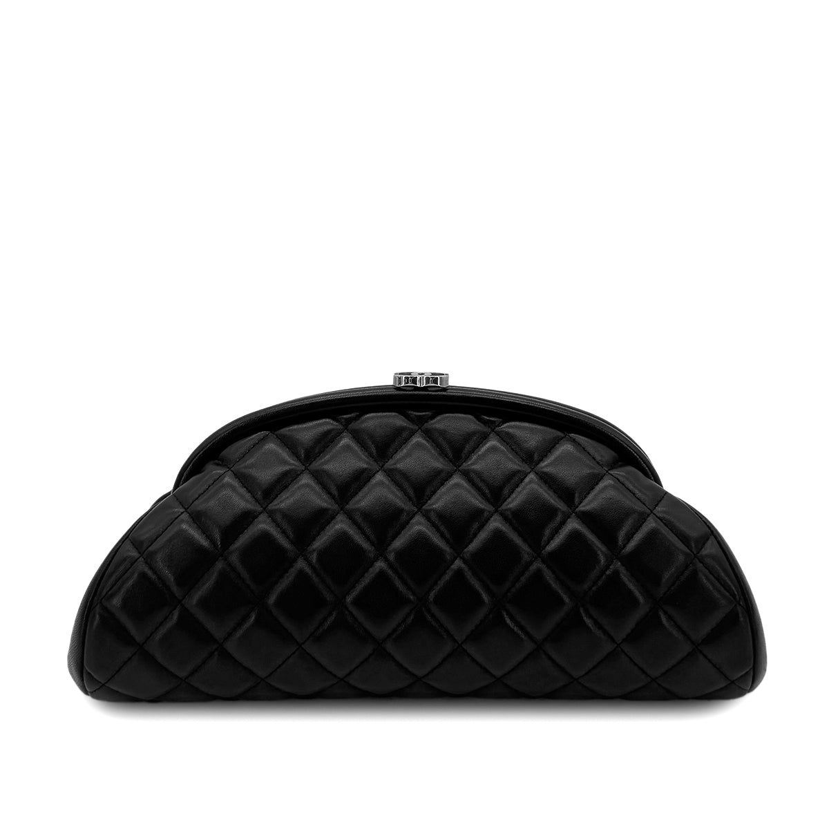 CHANEL VINTAGE CLUTCH BAG BLACK LAMB SKIN 90283966