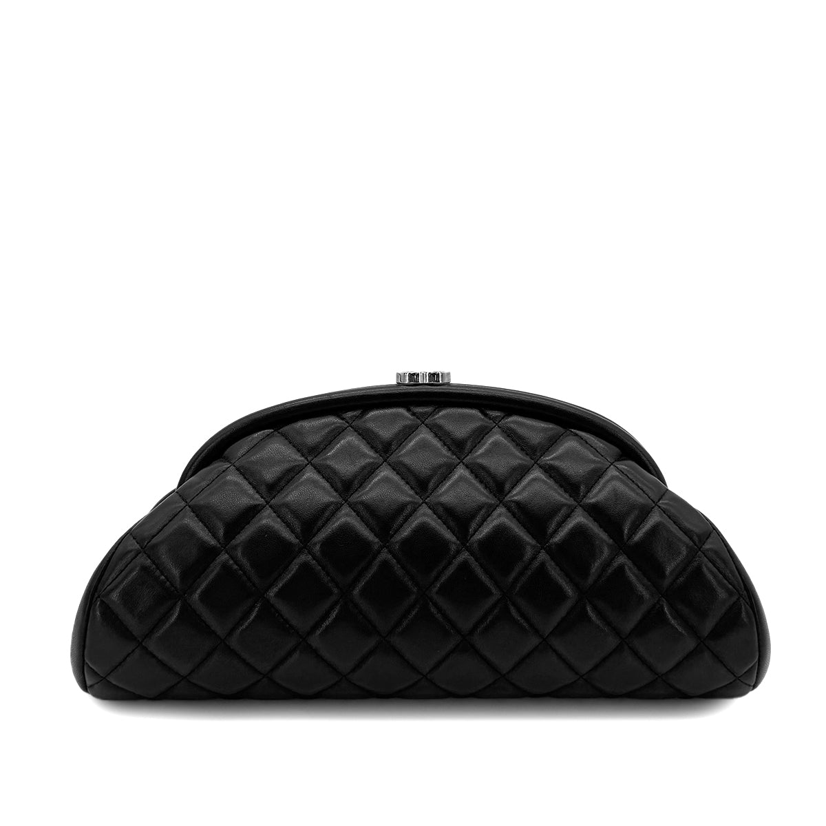 CHANEL VINTAGE CLUTCH BAG BLACK LAMB SKIN 90283966