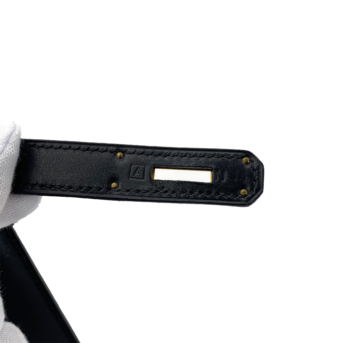 HERMES KELLY 28 SELLIER BLACK BOXCALF HAND SHOULDER BAG □A GHW 90283968