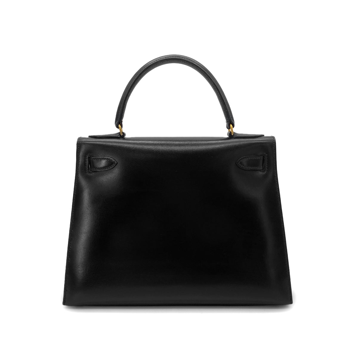HERMES KELLY 28 SELLIER BLACK BOXCALF HAND SHOULDER BAG 〇Q GHW 90283972